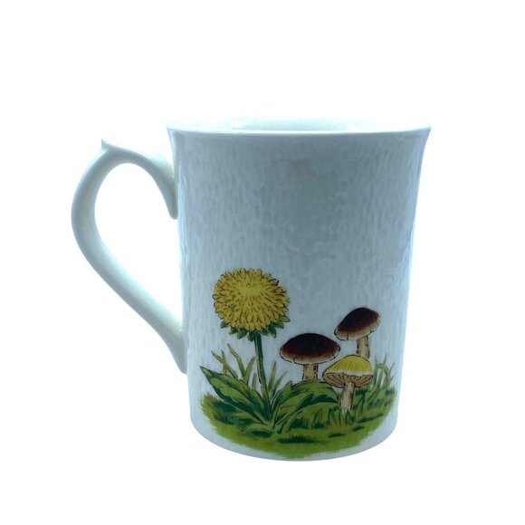 Vtg Otagiri Japan Mushrooms Cottagecore Rabbit Tree Trunk Mug Cup Ivory Stone - Picture 2 of 8